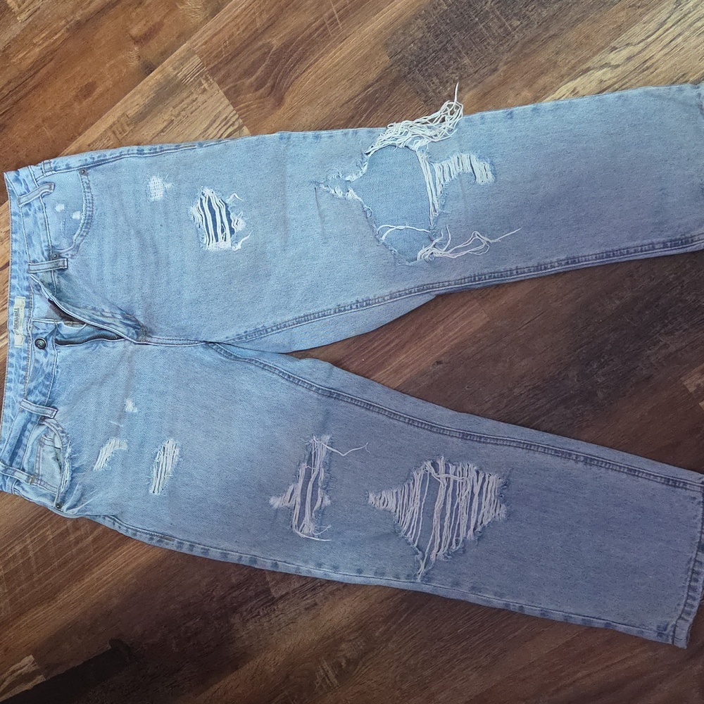ROCK AND ROLL Distressed Light Blue Jeans